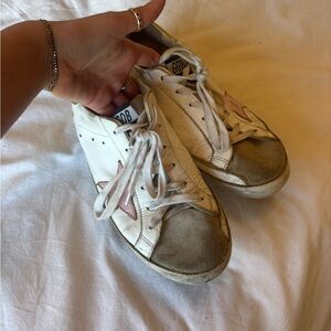 Authentic Golden Goose White and Pink Sneakers size 8